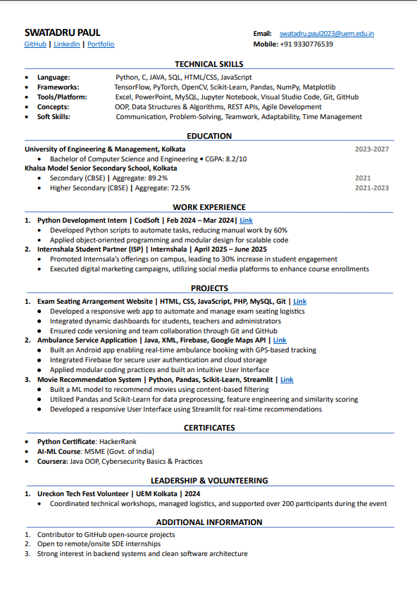 Resume Preview